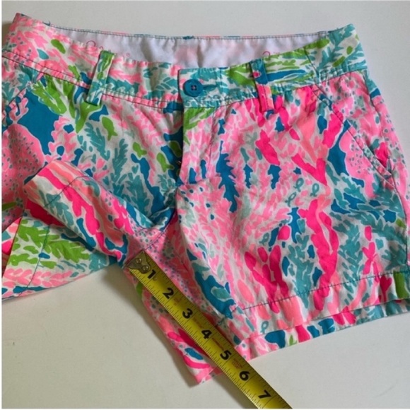 Lilly Pulitzer Shorts Women’s Callahan Cotton Pink Blue Shorts size 2 - Picture 9 of 10